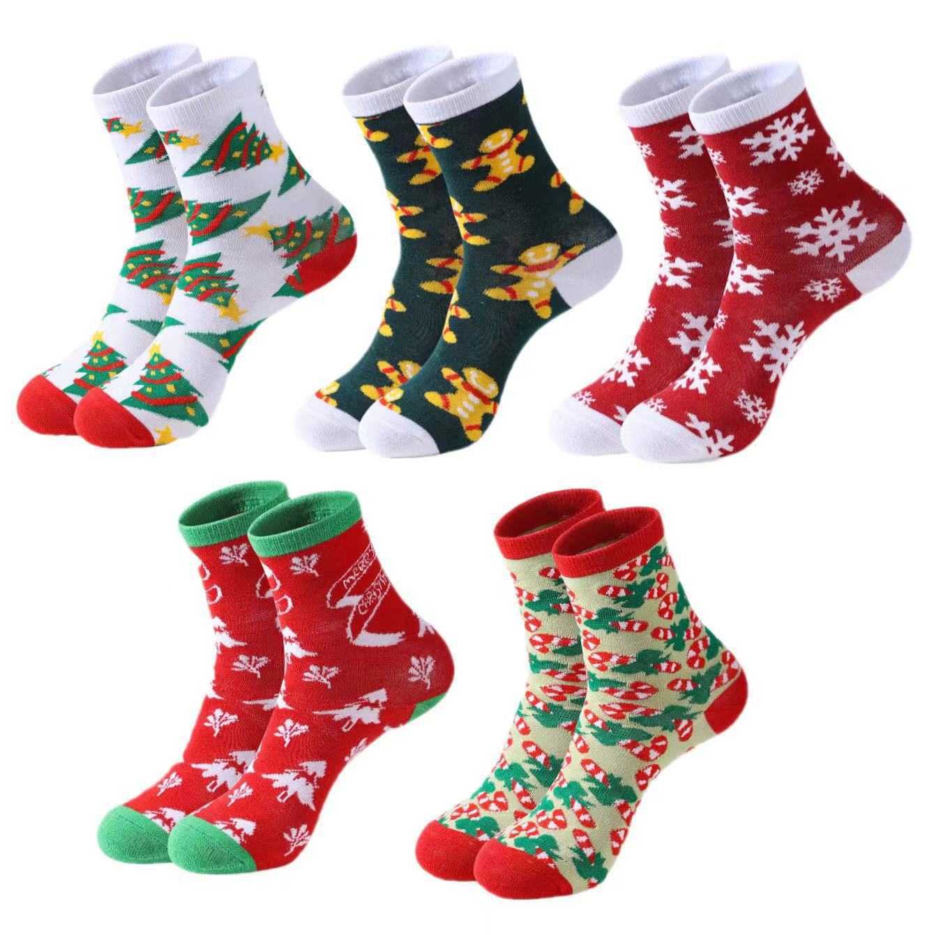 26 Christmas autumn and winter snowflake Christmas tree socks new mid-calf Christmas socks T260922
