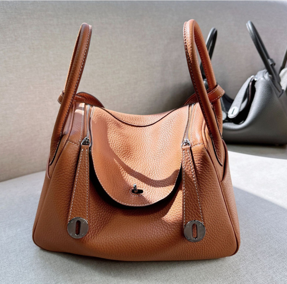 Genuine Leather Doctor Shoulder Bag Luxury Brand Designer Litchi Pattern 26cm 30cm Soft Cow Skin Women Totes Dumpling Purses And Handbags Silver Har