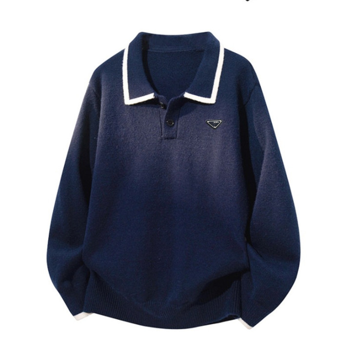 Luxury Brand Long Sleeve Versatile Sweater Men Trendy Pullover Casual Spring Lazy New Knitwear 2026 Oversized Crew Neck Streetwear Fashion Retro