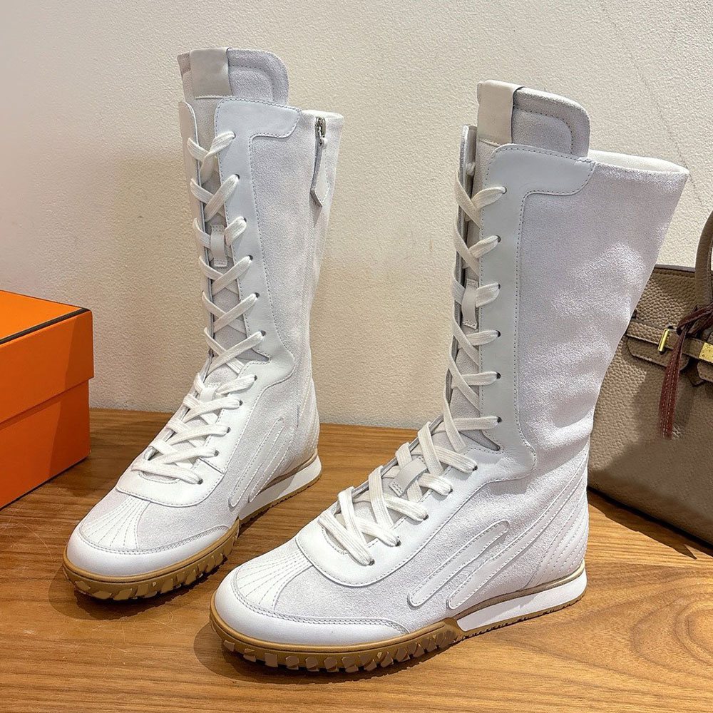 Womens Designer Suede Boots Fashion Luxury Ankle Boot Upper With Logo Comfort Casual Knight Boots Fashion Brand Autumn Winter Boots Shearling Lining