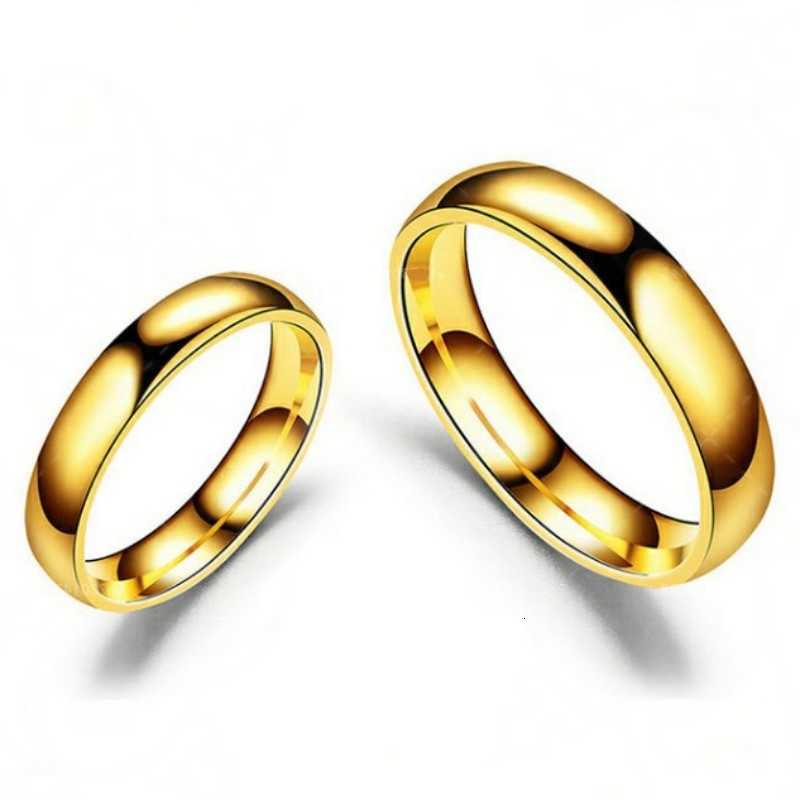 4mm Band Rings 6mm Stainless Steel Couple Rings for Women Man Gold Silver Color Ring for Lovers Wedding Retro Jewelry for Gift WC006T260922