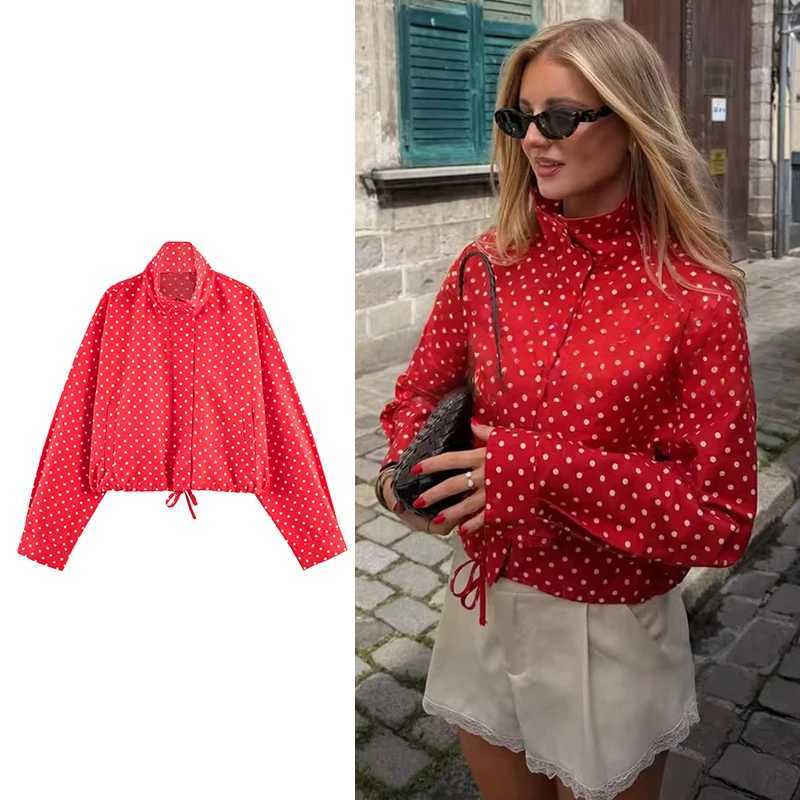 Women's Jackets Jackets Blouse Spring Women's 2026 New Elegant Women Polka-dot Loose Long-Sleeved Jackets Chic Spring Warm Youth Outerwear