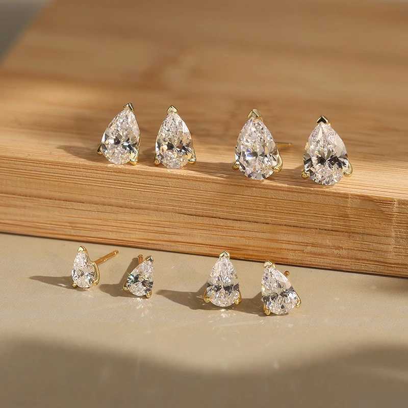 Stud GRA Certified Pear Cut Moissanite Water Drop Stud Earrings S925 Sterling Silver Sparkling Lab Diamond for Women Fine Jewelry X260921