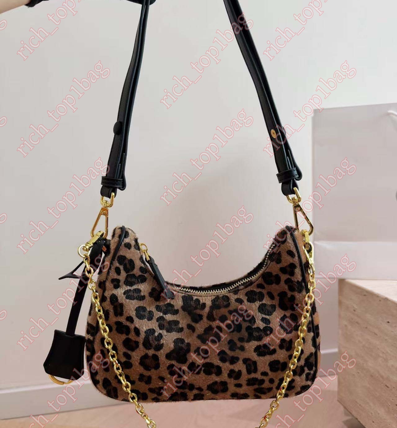 Designer Bags 2026 Trends Arque leopard print pony hair shoulder bag luxury bag Hobo for Women 2 straps leopard underarm bag crossbody evening bag v