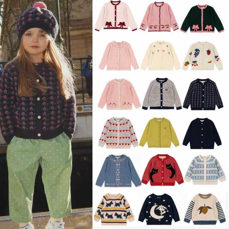 2026 Pullover Spot Girls Sweater Winter New Printed Fashion Korean Edition Kids Knitted Coat Cotton Thickened Warm Girls Cardigan Sweater C260921