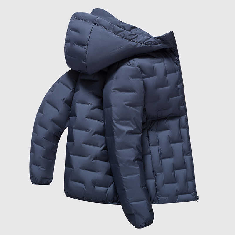 Down Parkas Lightweight Men's Men's Duck Down Jacket 2025 Autumn Winter Solid Warm Casual Puffer Coat Outwear Loose Windproof Padded Top C