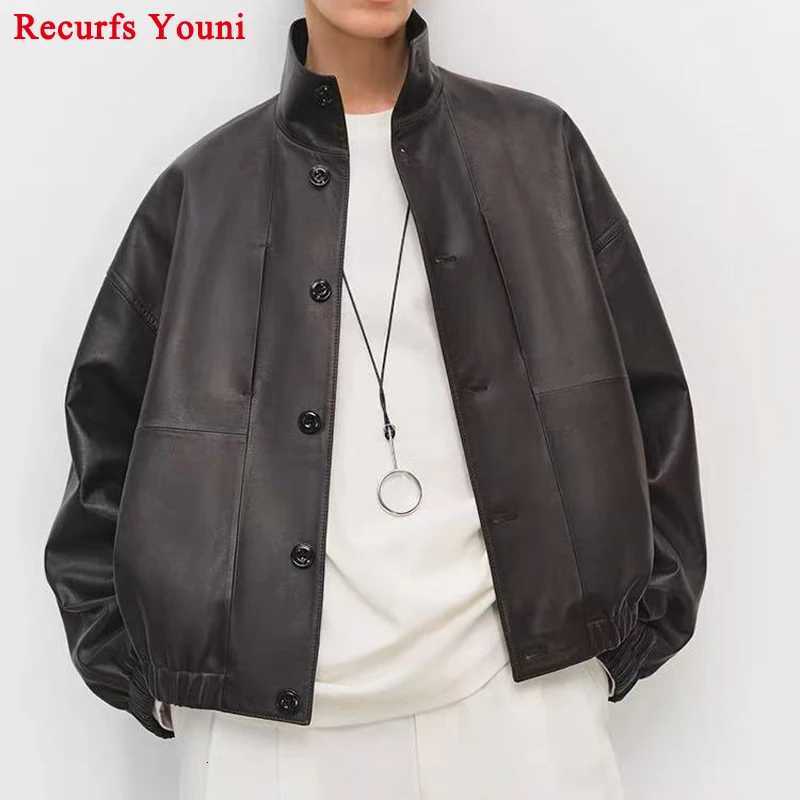 Leather Imported Lightweight Jacket for Women Modern Genuine Sheepskin Stand Up Collar Short Silhouette Coat Winter Tops Mujer C260921
