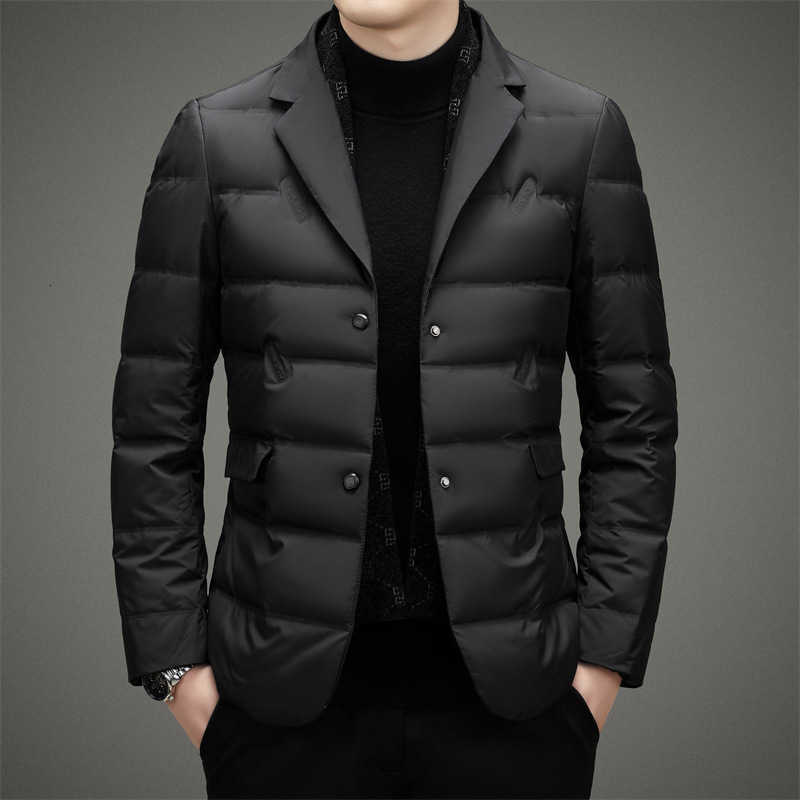 Down Parkas Men's Down Men's Coat White Duck Down Jacket Winter Warm Business Slim Fit Duck Down Suit for Men Lightweigth Puffer Jacket Me