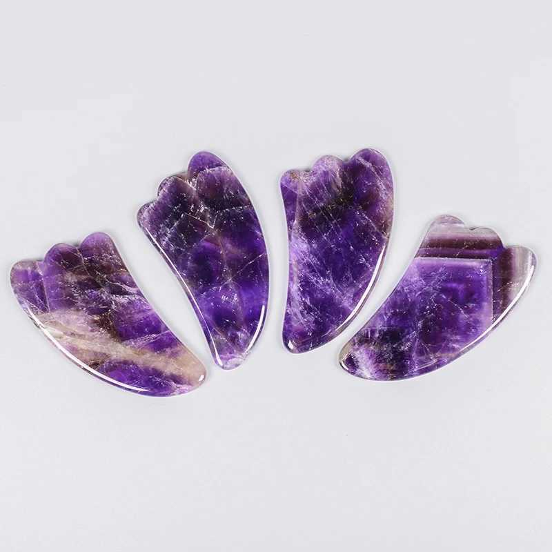 Jade Face Amethyst Massager Natural Stone Gua Sha Facial Massager Tool Gouache Scraper Anti-Aging Skin Reduce Puffiness Neck Eye Droppshipping N2609
