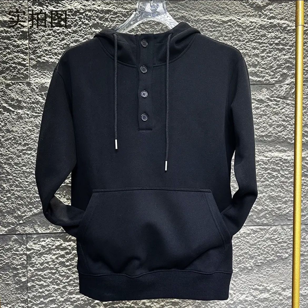 Luxurious Designer's Autumn New High-end Trendy Hoodie For Men Made Of Cotton, Featuring A Hood, Long Sleeves, And A Stylish Design.