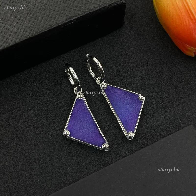 Fashion Designer triangle Earrings with Side Diamond Series Gold and Silver Earrings Classic Triangle Design Silver Needle Womens Earrings Birthday