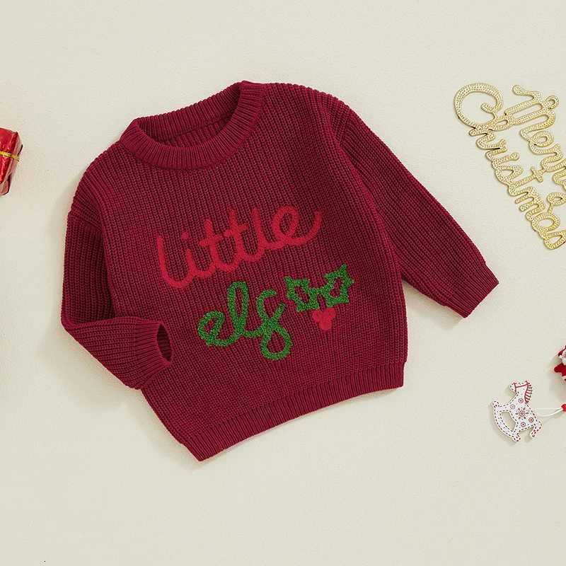 Newborn Baby Boy Girl Pullover Christmas Sweater Letter Embroidery Long Sleeve Round Neck Chunky Knitwear Pullover Autumn Winter Top C260921