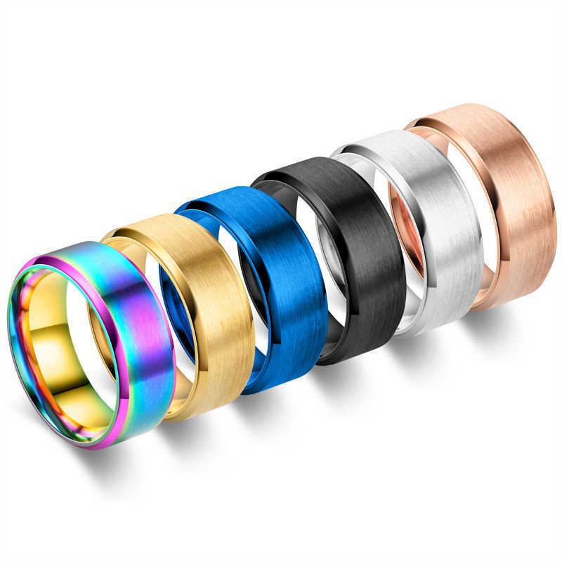 6 Band Rings Colors Classic 8mm Tungsten Mens Ring Surface Brushed Stainless Steel Ring for Women Wedding Band Couples Jewelry AccessoriesT260922