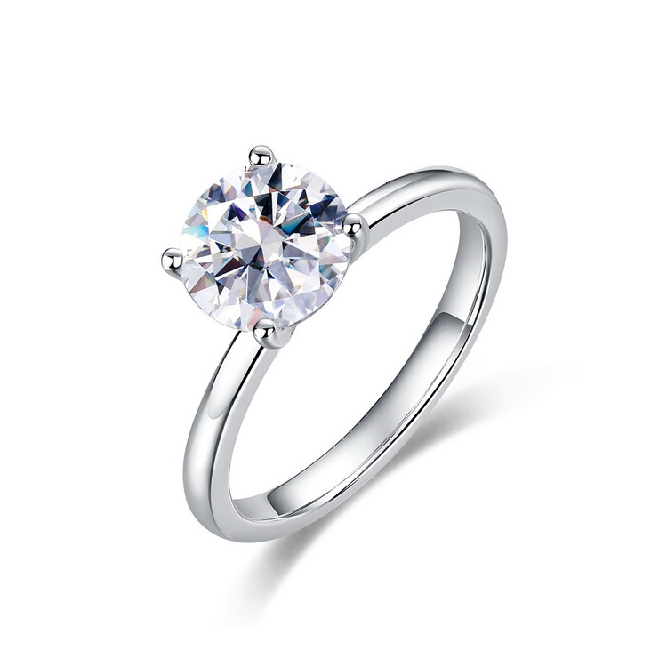 Wedding Band 925 Sterling Silver Rings Elegant GRA 8mm Moissanite Diamond Ring Engagement for Women