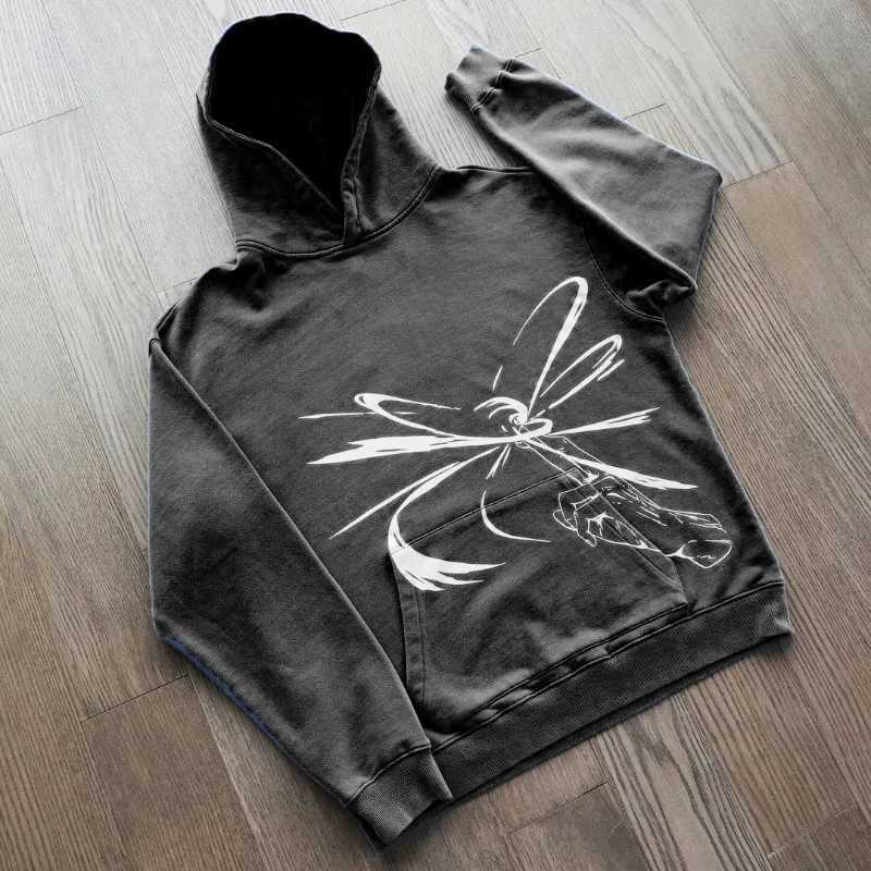 Men's Hoodies Sweatshirts Y2k Women's Clothing Sweatshirt Pullover Long Sleeve Tops Oversize Streetwear Vintage Dark Gothic Harajuku Japan