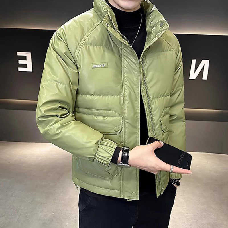 2024 Men's Down Parkas Men New Winter Clothes Solid Color Warm Jackets Men's Stand Collar Thicken Loose Overcoats Male White Duck Down Coa