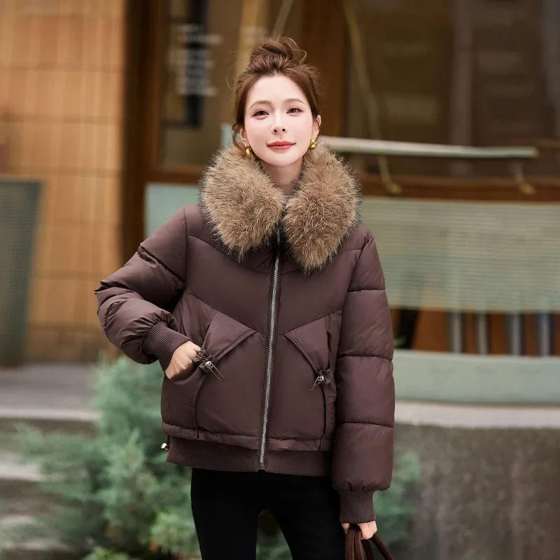 Down Cotton Jacket 2026 Thickened Warm High Quality Leisure Womens Winter Parka Coat Fashion Temperament Loose Female 260922