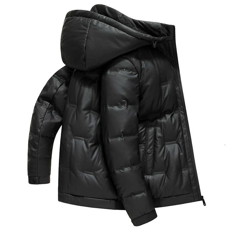 Men's Men's Down Casual Parkas Duck down Jacket Winter Outwear Solid Color Windproof Warm Puffer Coat with Detachable Hat Loose Fit Padded