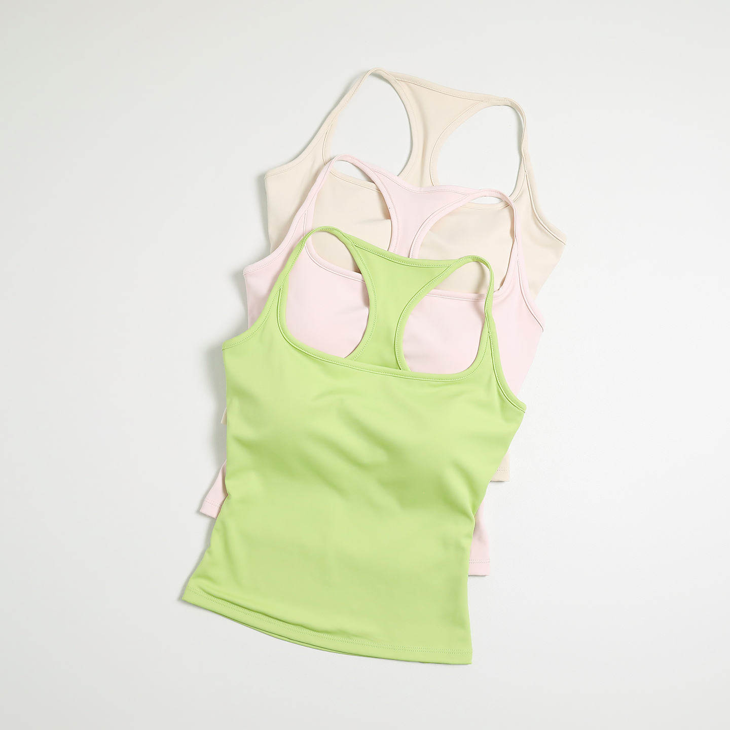 Women Thin Strap Racerback Yoga Tank Top Square Neck Slim Breathable Fitness Running Sports Vest J260922