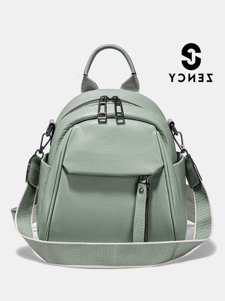 Genuine Backpack Soft Style Zency Leather Women Small Casual Backpack Travel Rucksack Shoulder Bag Purse Preppy Style Mochila 2025 H260922