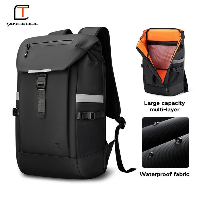 TANGCOOL Men Laptop Backpack Waterproof Large Capacity Casual Travel With Reflective Strip For Daily Work 260922