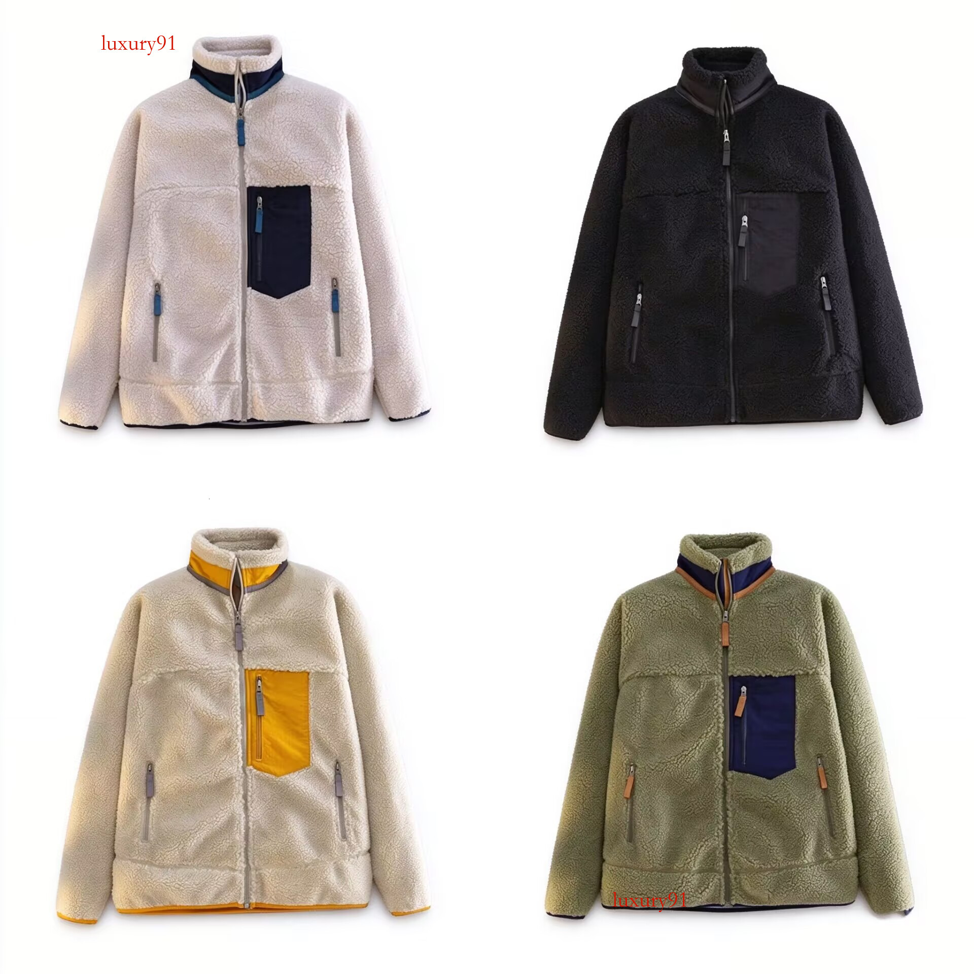 Designer Mens Jacket Fleece Coats Thick Vest Warm Hoodie Retro Cashmere Zipper Fleece Jacket Sweater Outerwear Double Sided Coat