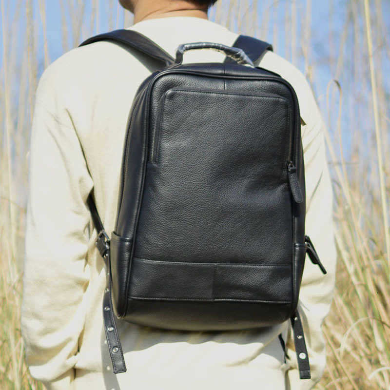 Leather AETOO Backpack men's Style shoulder baothead layer cowhide travel backpack Fashion trend schoolbag Korean version business computer bag