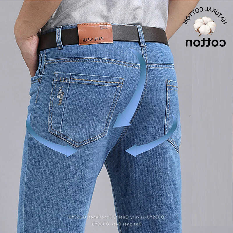 Summer Men's Jeans Thin Men's Denim Jeans Straight Business Soft Fashion New High Quality Pants Arrivals Dropship Work Trousers Plus Size