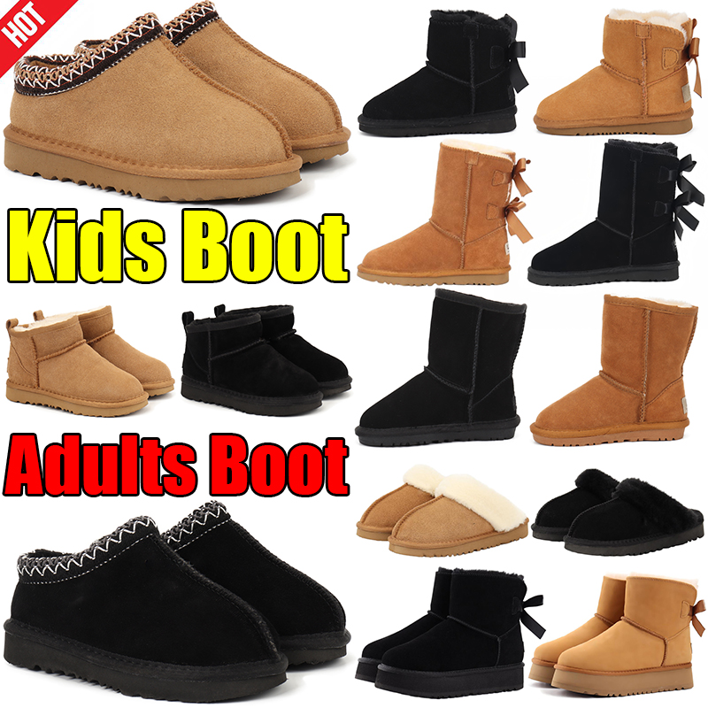 Kid Boot Toddler Boots Womens Kids Boot Tasman Slippers Baby Australia Child Snow Boot Children Boys Girls Winter Boot Ultra Mini Boot with Bowtie B