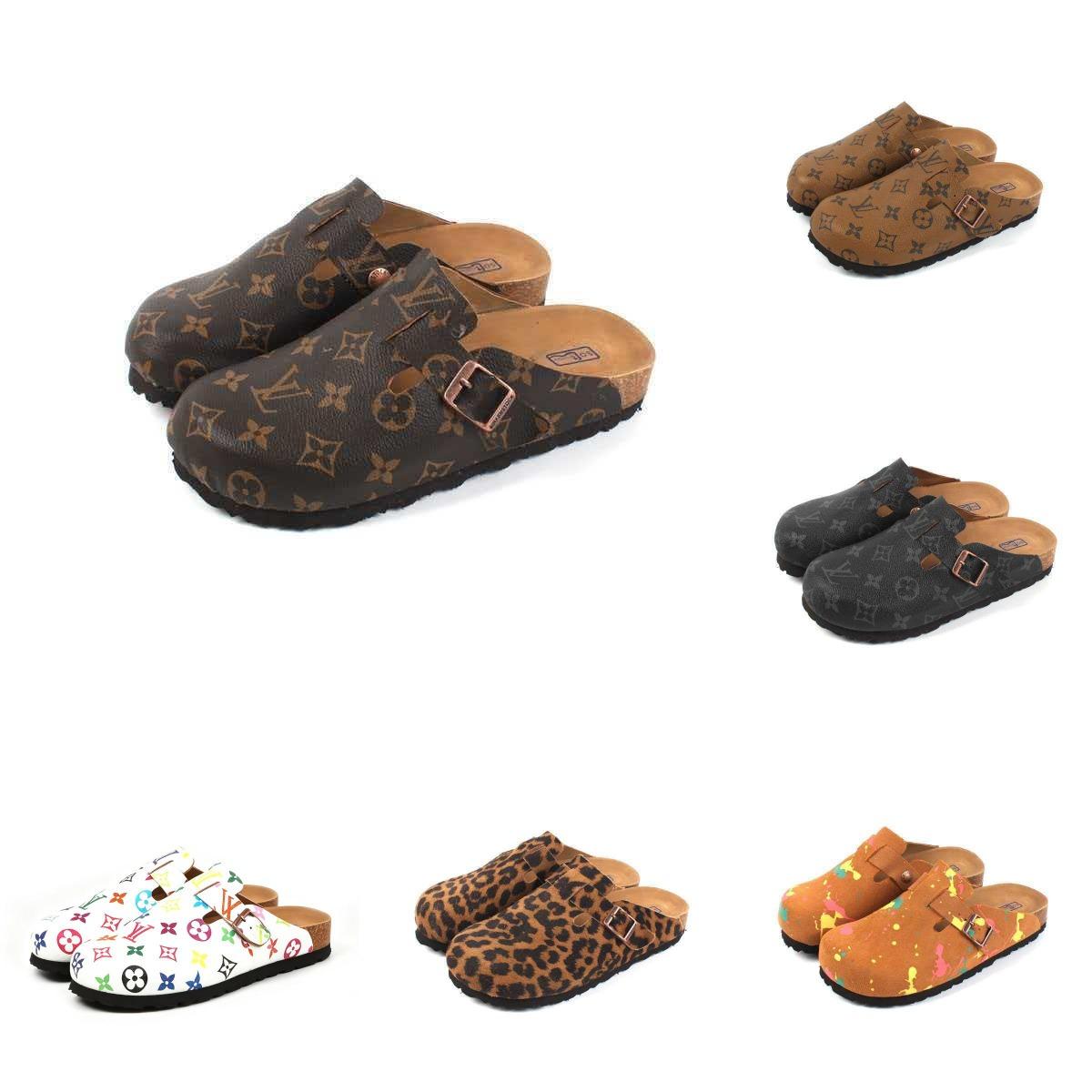 Slippers Designer Women new Sandals Famous Designer Women Sliders Crystal Calf Leather Casual Platform Summer Comfortable Beach Sandals