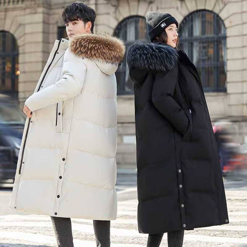 Puffer Men's Down Parkas Length Coat Man With Fur Collar Hooded Duck Down Coat Female Feather Parka Waterproof Winter Women Long Puffer Jacket