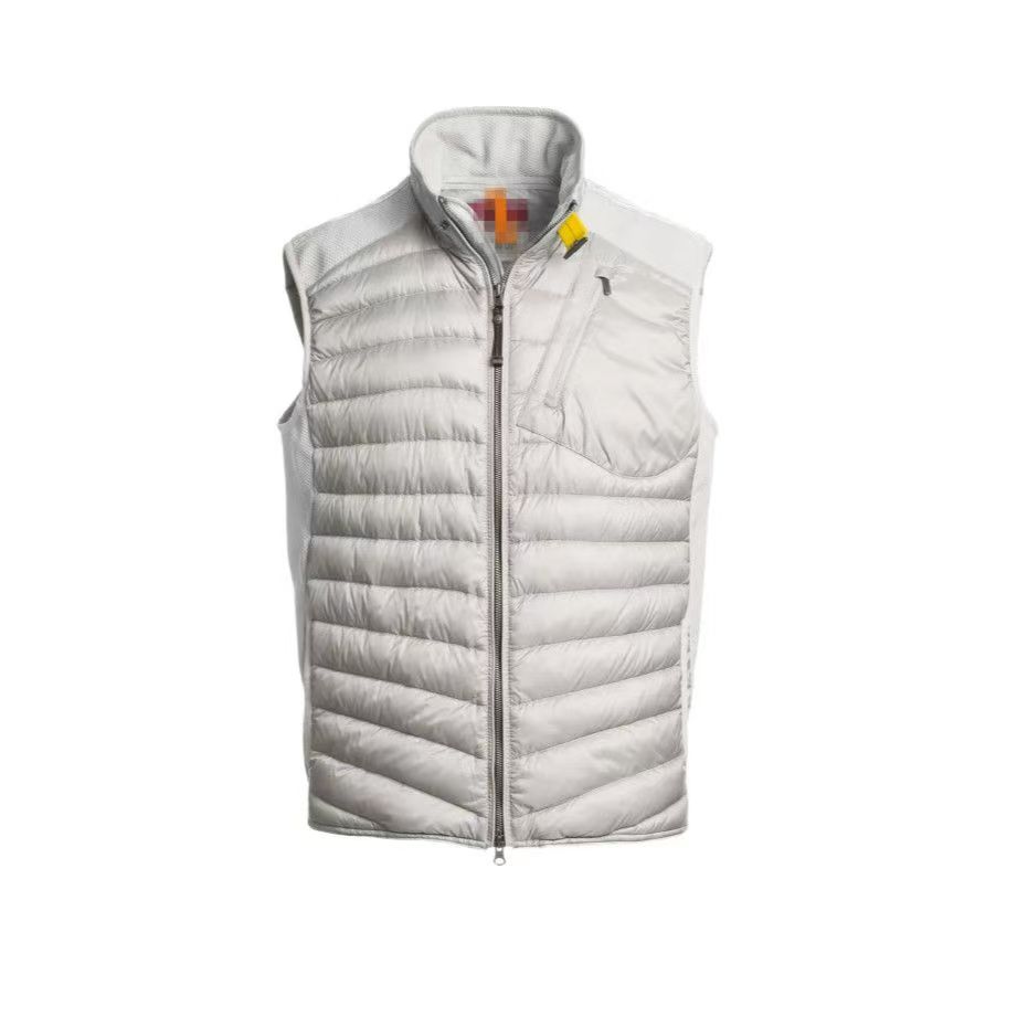 Heren hybride gewatteerde puffervest met opstaande kraag, lichtgewicht, warm mouwloos gilet met borstzak met ritssluiting, voor dagelijks gebruik bu