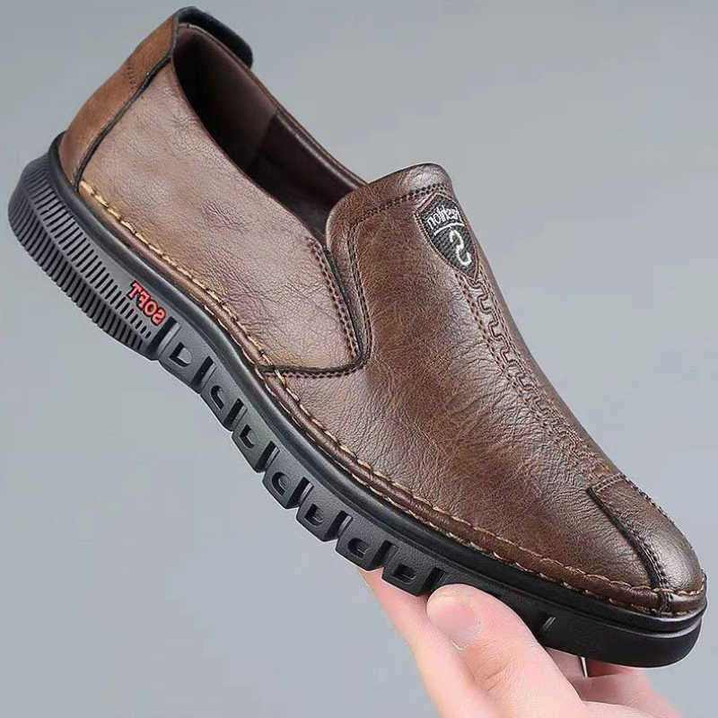 Leather 2026 PU Casual Shoes Men's Loafers Men Casual Shoes New fashion Driving Shoes Breathable SlipMen Plus Size 39~44 D260922
