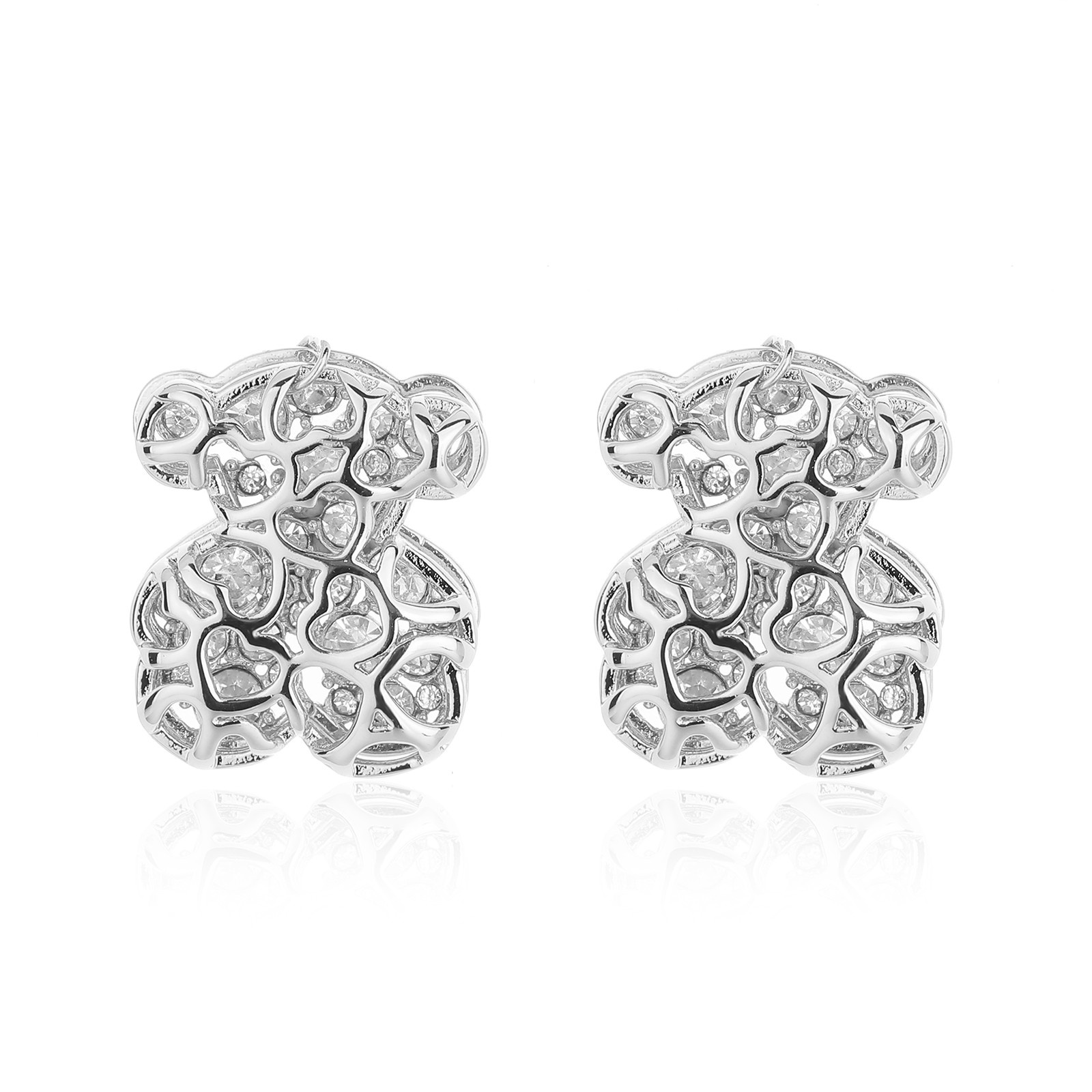 Mode femmes hommes Punk argent Rose or acier inoxydable cuivre rond carré peut ouvrir couleur blanche Zircon boucles d'oreilles bijoux un cadeau