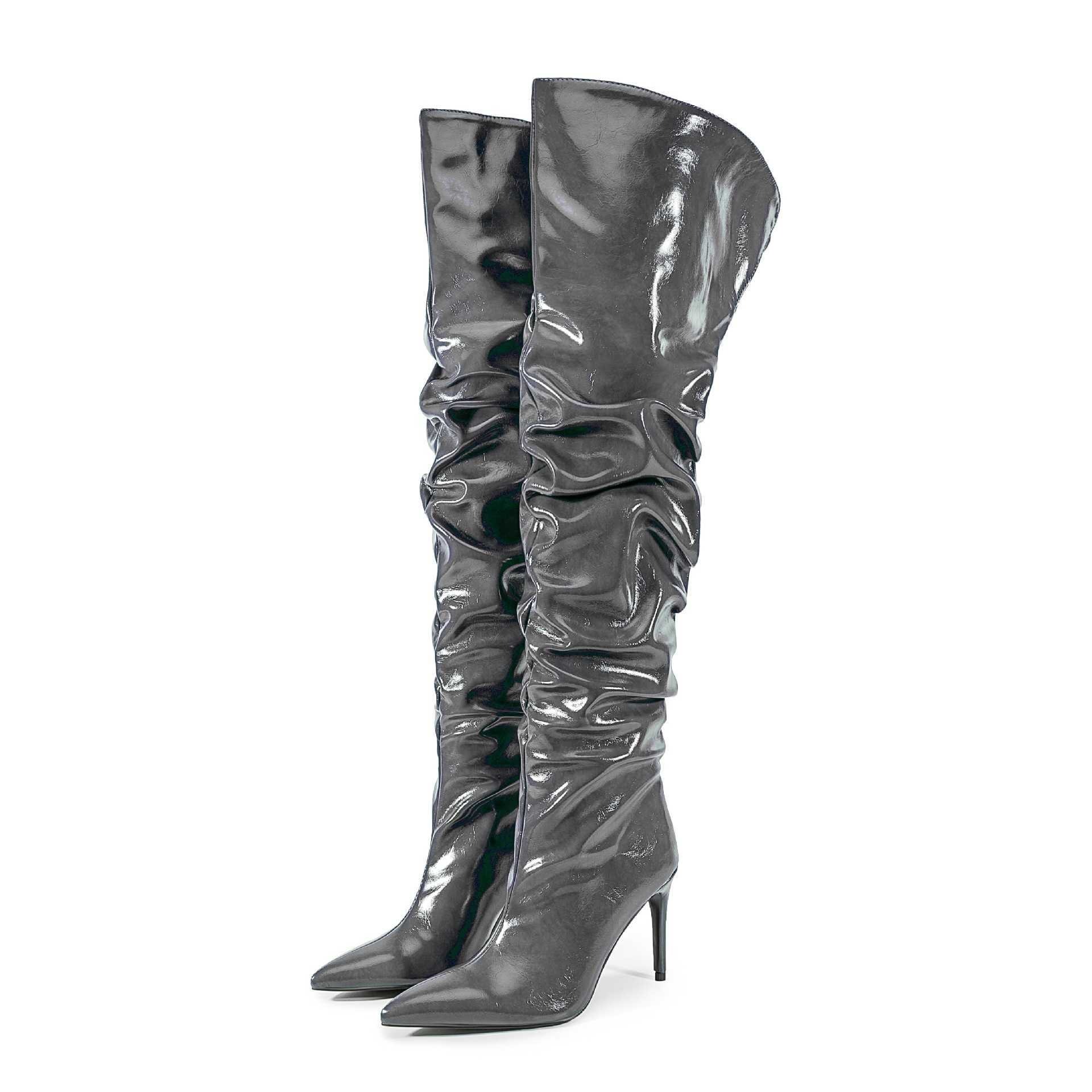 Winter style high boots, pointed toe, high heels, slimming women's boots, large size, multi-color