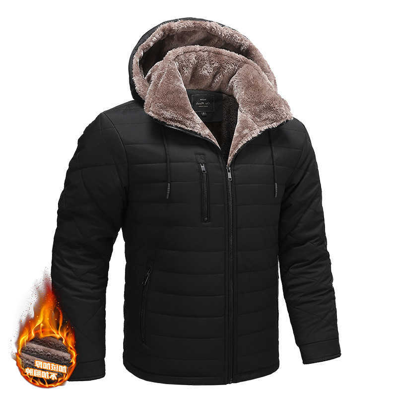 Down Parkas Men's Thick Men's Winter Clothes with Velvet Parkas Men's Windproof Hooded Cotton Jacket Outdoor Cold Proof High-quality