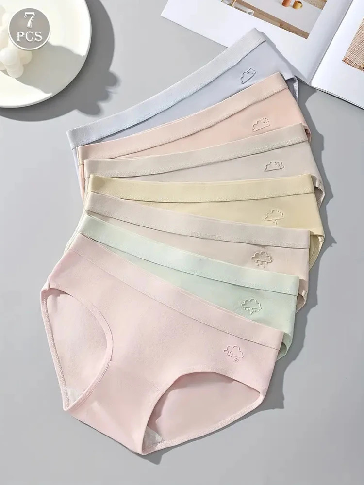 7PCS Cotton Women's Panties Soft Underwear Solid Color Girls Panty Breathable Briefs Sexy Ladies Underpants Female Lingerie 260922
