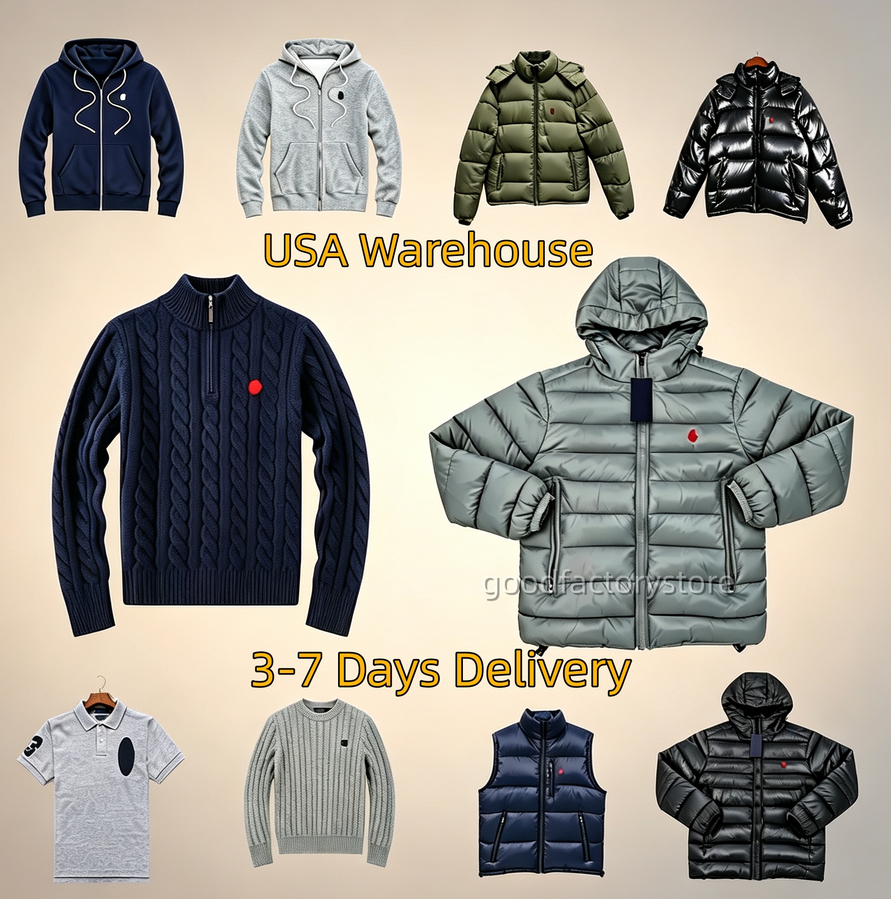 Mens Rrralphhh Multi Style Winter Outerwear Embroidered Logo Puffer Jacket & Vest Cable Knit Sweater Full Zip Hoodie Warm Casual Male Tops 5A