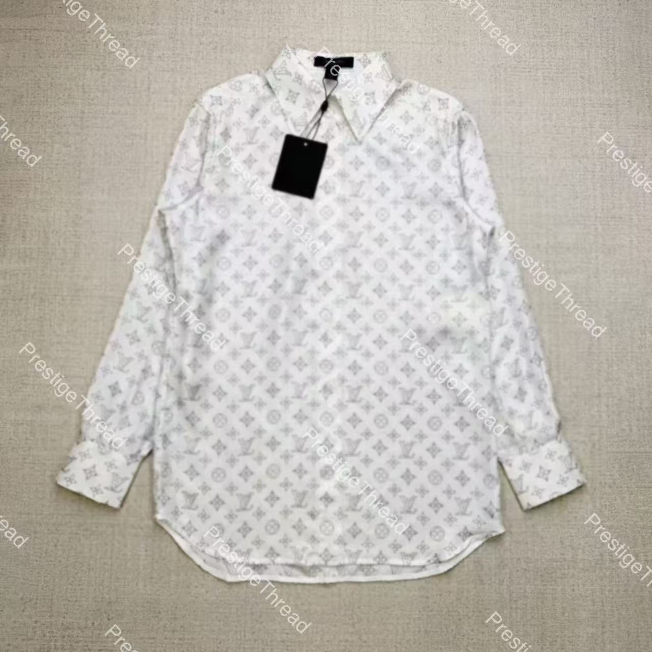26 New Women's Blouses & Shirts Designer Classic Monogram Silk Shirt Light Luxury All-Over Print