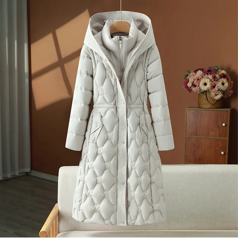 2026 Fashion Winter Long Parkas Womens Down Cottonpadded Jacket Detachablesleeve Coats Thicken Warm Overcoat Hooded Outerwear 260922