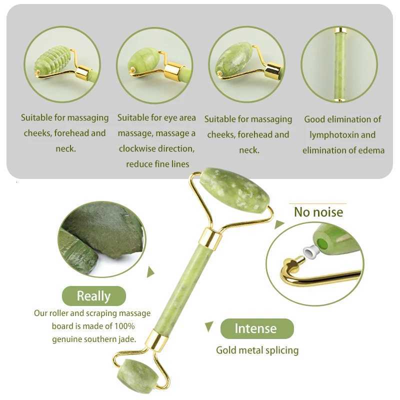 Jade 100% Natural Face Massager Stone Gua Sha Skin Massager For Face Comb Body Acupuncture Stick Beauty Health SPA Anti Aging Wrinkle Tighten N26092