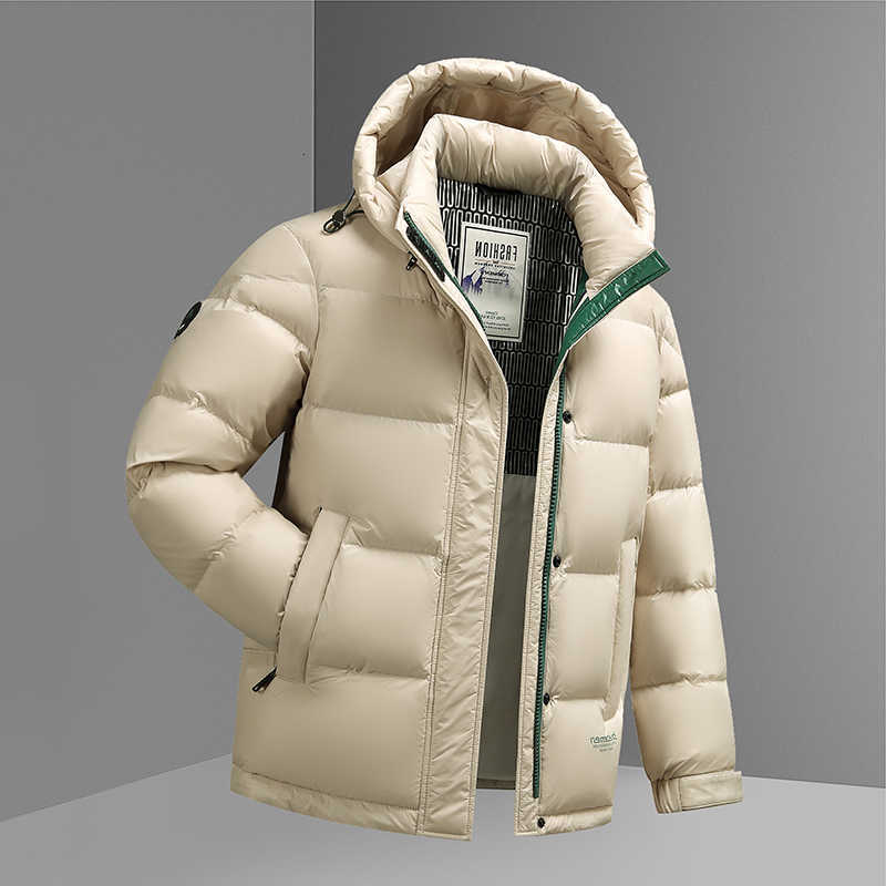 Down Parkas Good Quality Men's 90% White Duck Coat Men 2025 Winter Puffer Hooded Wind-Proof Jacket Male Luxury Hat Remove qWarm Parkas Coat C26