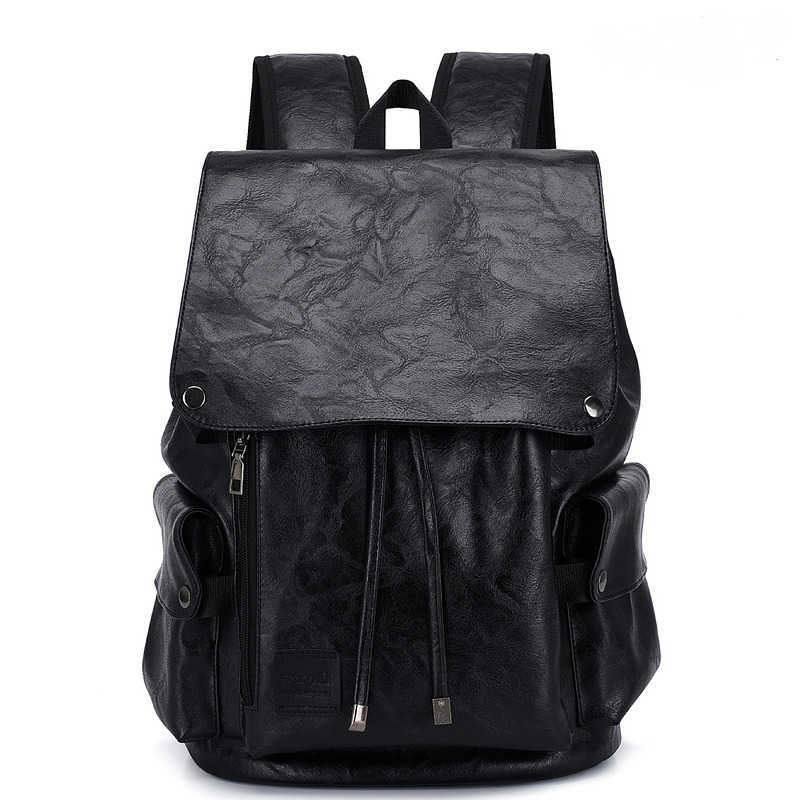 Soft Backpack Style New FAshion Leather Casual Backpack For Teenager Men Travel Casual School Bag Backpack Preppy College Mochila Male H260922