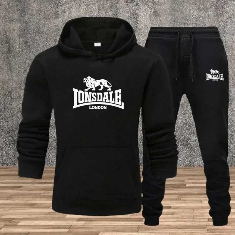 Set Men's Men's Tracksuits Hooded Sweatshirts Sweatpants Autumn Winter Male Daily Casual Sports Jogger Suit 2026 Urban Fashion Hoodies Spo