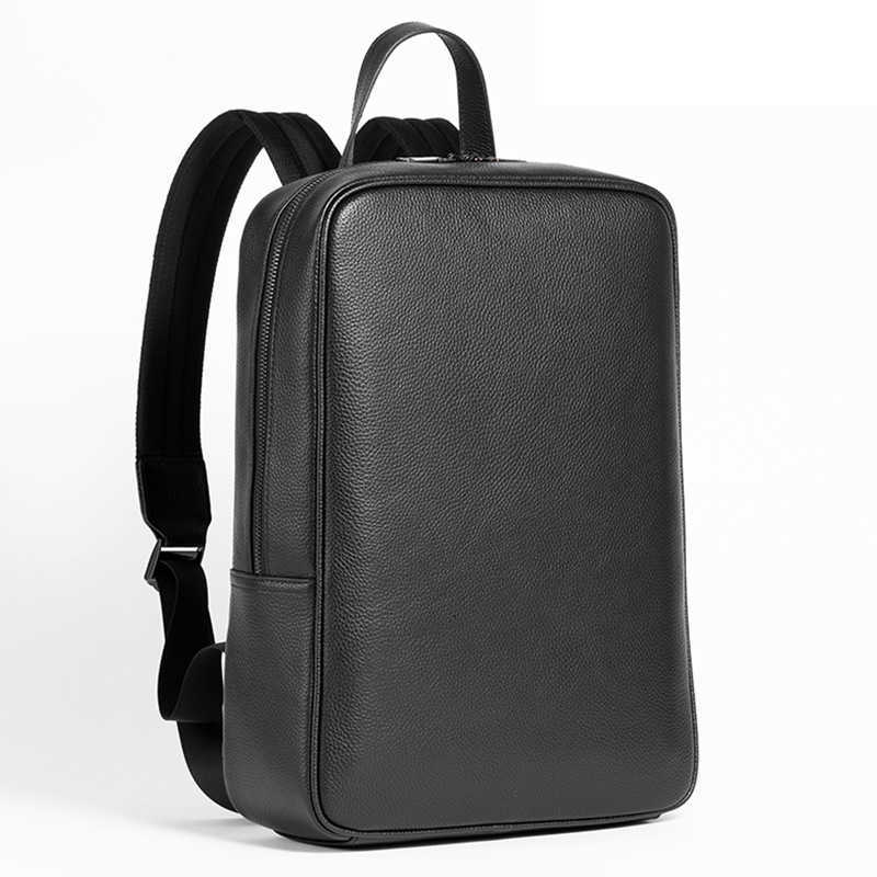 Style 2024 New Backpack Genuine Leather Men Backpacks Fashion Real Natural Leather Student Backpack Business Laptop School Bag H260922