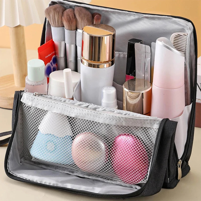 Multipurpose Large Capacity Oxford Cloth Vertical Cosmetic Bag Travel Cosmetic Storage Bag Portable Waterproof With compartments 260922
