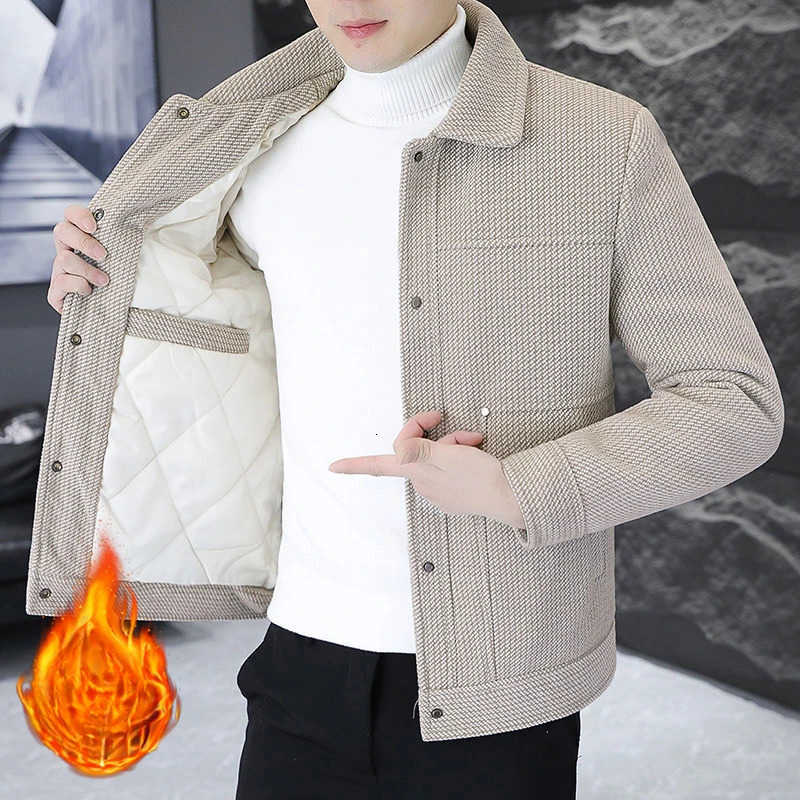 2026 Parkas Men's New Down Autumn Winter Men's Leisure Cotton Padded Jackets Male Lapel Solid Color Coats Men Thick Warm Tooling Overcoats