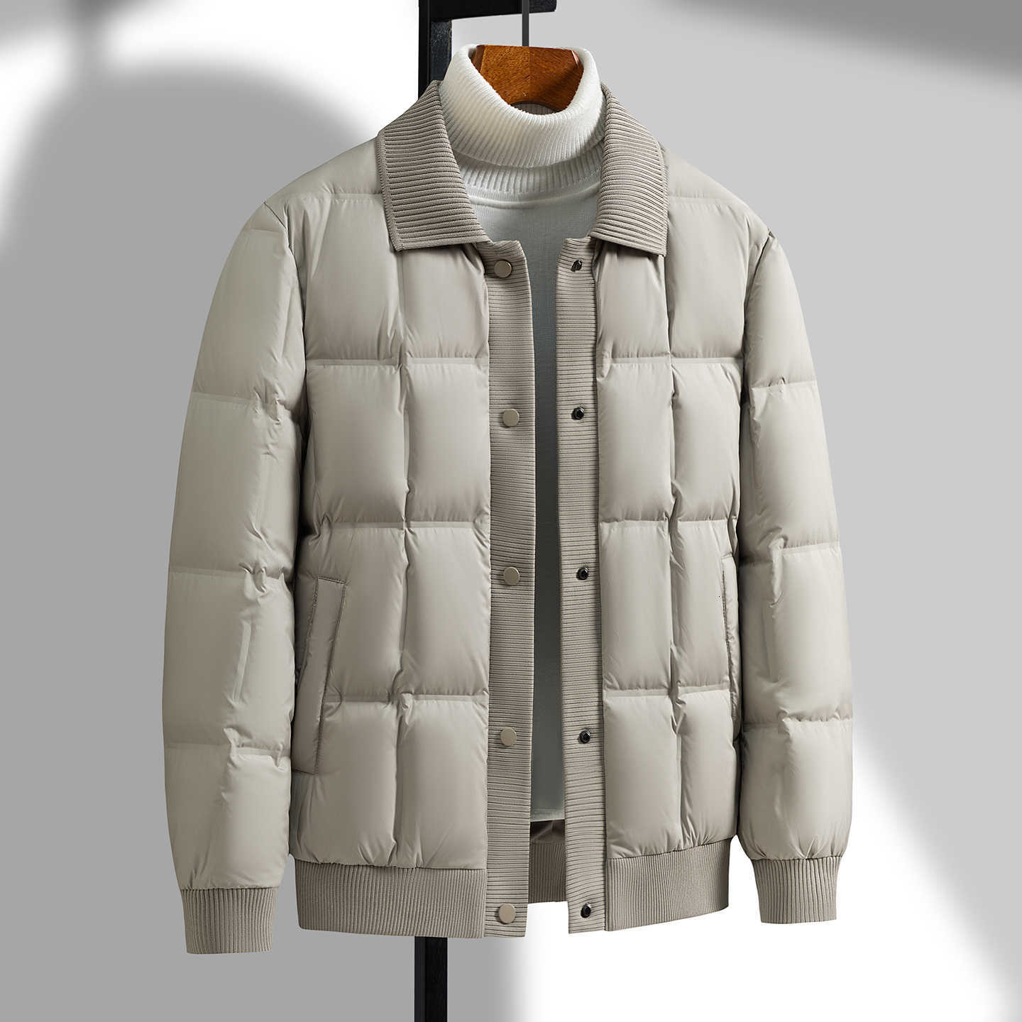 Casual Parkas Men's Men's Down 90% White Duck Down Coats New 2026 Winter Lapel Cold Proof Puffer Jackets Thermal Warm Daily Outwear Padded