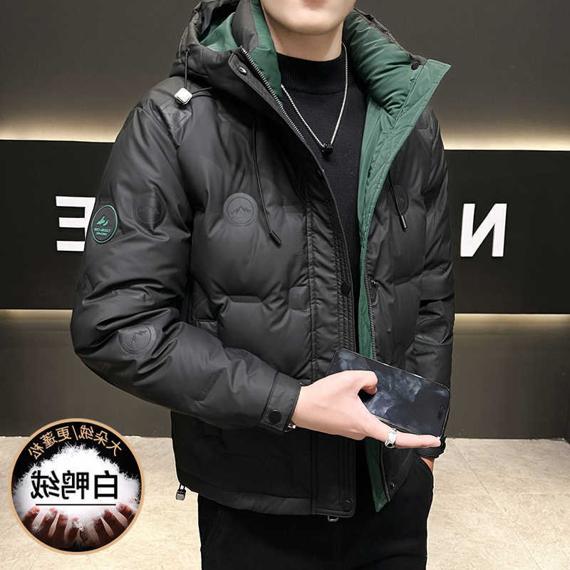 Quality Men's Down Parkas High Men's Hooded Duck Down Jackets Winter Loose Warm Puffer Coat Youth Streetwear Plus Size M-5XL Padded Parka