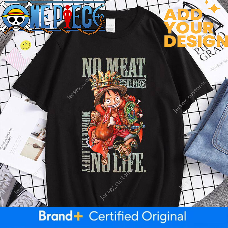 Quick-Drying Clothing Gj90421 Cross-Border Anime Design T-Shirt One Piece Luffy with Straw Hat Print for Summer